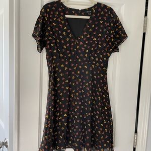 Madewell Women’s black floral knee length dress